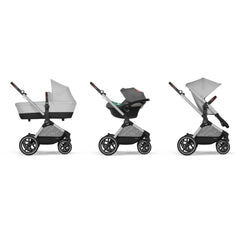 CYBEX Gold Kinderwagen EOS Lux 2-in-1 mit Babyschale Aton B2 i-Size und Babyschalen-Adapter, Reisesystem, Ab Geburt bis 22 kg (ca. 4 Jahre), Moon Black (Schwarz)