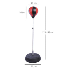 HOMCOM Punchingball Set höhenverstellbar inkl. Handschuhe Pumpe