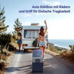 AAOBOSI Compressor Cool Box 36 L, Cool Box Car with WiFi App Control, 12/24 V and 100-240 V Electric Cool Box, up to -20 °C for Car, Truck, Boat, Motorhome, Camping, Double Zone