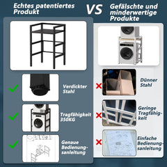 MSFE Regal über Waschmaschine,Höhenverstellbarer Wäschetrocknerständer,Lagerregal über der Waschmaschine, Tragfähigkeit 350 kg,für Waschmaschine und Trockner,73 * 64 * 110cm,Patentiertes Produkt