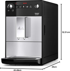 Melitta Purista - Kaffeevollautomat mit Lieblingskaffee-Funktion, Kaffeemaschine mit Mahlwerk und 3-stufig einstellbarer Kaffeestärke, für Kaffee und Espresso, schwarz