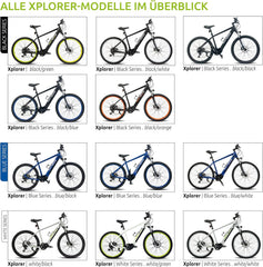 Highphoria Elektrofahrrad Erwachsene, 250W 25 km/h E-Bike mit Batterie, Starker Motor, Kettenschaltung, E-Mountainbike mit Hydraulische Federgabel Pedelec für Damen & Herren