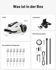 MAMMOTION YUKA Mini 700 Mähroboter ohne Begrenzungskabel, NetRTK+Vision, Keine RTK-Antenne erforderlich, Auto-Kartierung, Empf. 700m², Max. 1100m², mit 4G-Modul, 50% Steigung