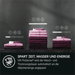 AEG L7WBA60680 Waschtrockner / DualSense - schonende Pflege / 8 kg Waschen / 5 kg Trocknen / D / energiesparend / Mengenautomatik / Nachlegefunktion / ProSteam - Auffrischfunktion / 1600 U/min Weiß
