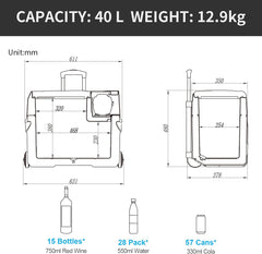 Alpicool CF55 55 Liter Kühlbox 12V tragbarer Mini-Kühlschrank elektrische Gefrierbox klein Gefrierschrank für Auto Camping, LKW, Boot und Steckdose mit USB-Anschluss, -20℃ bis 20℃