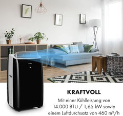 Klarstein Mobile Klimaanlage mit Abluftschlauch, 4-in-1 Klimagerät, Ventilator, Luftentfeuchter & Nachtmodus, Kleine & Portable Klimaanlage für Wohnung & Büro, Niedriger Verbrauch, 14000BTU