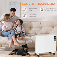 HOMCOM Elektroheizung Konvektor 2 Heizstufen Fernbedienung Weiß