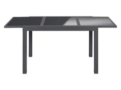 Alu-Set »Houston«, 9-teilig - Ausziehtisch & 8 Hochlehner, grau