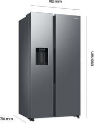 RS6GA8521B1/EG Side-by-Side Kühlschrank, 178 cm, 634 , 225 Gefriervolumen, Space Max Technologie, Premium Black Steel