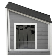PawHut Hundehütte Outdoor aufklappbares Dach wetterfest Tannenholz