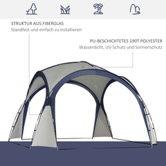 Outsunny Pavillon Gartenzelt Sonnenschutz Outdoor Glasfaser