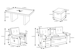 Alu-Luxus Dining-Set »Asti«, 6-teilig
