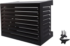 Qventi Abdeckung für Klimaanlage - Anthrazit/Grau - Aluminium - Schutzgitter - Verkleidung - Einfache Montage - Größe S - Außenmaße (LxBxH): 100 x 50 x 75 cm