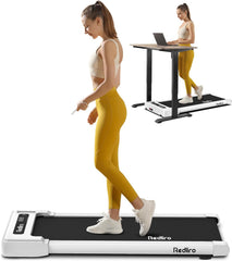 Redliro Walking Pad, Laufband für Zuhause mit Fernbedienung und LED-Anzeige, Kompaktes und leises Laufband Schreibtisch für Zuhause/Büro 1-6km/h