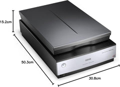 Epson Perfection V850, professioneller Fotoscanner, Scanner zum Digitalisieren von Fotos, Vorlagen, Dias und Negativen, Flachbettscanner mit hoher Auflösung, schwarz/silber