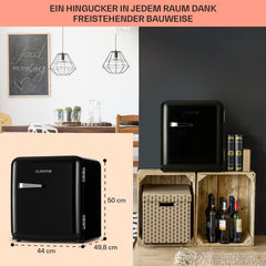 Klarstein Audrey Mini - kleiner Kühlschrank, kompakte Mini-Bar, freistehend, Kompressionskühlung, Fassungsvermögen, Kühlung: 0-10 °C, Mini-Kühlschrank mit 70 Liter Fassungsvermögen, rot