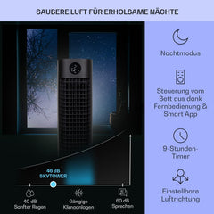 Klarstein Luftkühler mit Wasserkühlung, 5-in-1 Verdunstungskühler, Luftbefeuchter, Ventilator & Luftreiniger, Mobile Klimageräte Luftkühler mit App-Steuerung, 80W Air Cooler, 462m³/h Luftstrom, Weiß