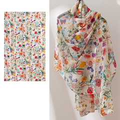Spring & Summer Lightweight Pure Mulberry Silk Long Scarf UV Protection