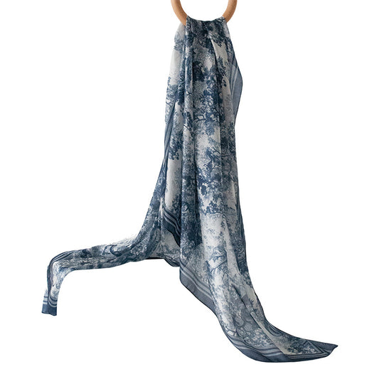 Spring & Summer Lightweight Pure Mulberry Silk Long Scarf UV Protection