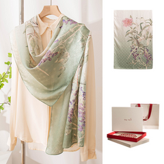 Luxury Elegant Pure Mulberry Silk Scarf Shawl