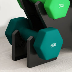 SPORTNOW Hantelset 6-teilig mit Hantelständer – 1 kg bis 5 kg