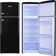 Amica KGC 15632 T Retro Kühl-/Gefrierkombination / Ice Blue (Türkis) / 144cm (H) x 55cm (B) x 62cm (T) / Retro-Design / Kühlschrank mit Gefrierfach