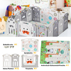 Sonnewelt Laufgitter Faltbares baby mit Krabbelmatte