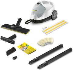 Krcher Dampfreiniger SC 5 EasyFix Iron Plug mit Heiwasser-Zuschaltung, Dampfdruck: 4,2 bar, Aufheizzeit: 3 min., Flche: ca. 150 m, Tank: 0,5 l + 1,5 l, Bodenreinigungsset EasyFix und Düsen