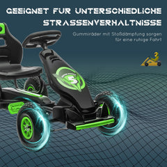 HOMCOM Gokart Kinderfahrzeug 3-fach verstellbarer Sitz Gummireifen