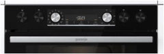 Gorenje Einbauherd-Set Heißluft Inox Set 4 mit Glaskeramik-Kochfeld / 77 Liter / ExtraSteam / GentleClose & Open / EcoClean / AirFry / PizzaMode / PerfectGrill / Teleskopauszüge / Inox-Look
