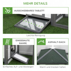 PawHut Zwerghühnerstall mit Auslauf Nistkasten wetterfest Kiefernholz