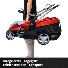 Einhell Akku-Rasenmher GE-CM 36/36 Li Kit Power X-Change (36 V, 36 cm Schnittbreite, bis 400 m, Brushless, 40L Fangkorb, 25-75 mm Schnitthhe, inkl. 2x 4,0 Ah Akku + 2x Ladegert)