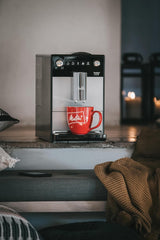 Melitta Purista - Kaffeevollautomat mit Lieblingskaffee-Funktion, Kaffeemaschine mit Mahlwerk und 3-stufig einstellbarer Kaffeestärke, für Kaffee und Espresso, schwarz