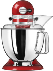 KitchenAid Küchenmaschine I Artisan I Kippbarem Food Processor I Teigknetmaschine mit 5 Zubehör | 2 Schüsseln aus Edelstahl | 4.8 L | Empire Rot