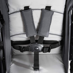 hauck Geschwisterwagen Roadster Duo SLX, Zwillingsbuggy ab Geburt bis 15 kg (ca. 3 Jahren) mit Liegefunktion, XL Korb, Einfach und Klein Zusammenklappbar, Große Räder (Grey/Silver)