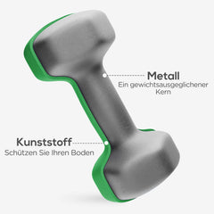 SPORTNOW Hantelset 6-teilig mit Hantelständer – 1 kg bis 5 kg