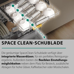 Bauknecht BCIO 3T341 PLET Vollintegrierbarer Geschirrspüler 60 cm /Edelstahl/14 Maßgedecke/10 Standardprogramme und 1 Sensorprogramm/PowerClean/ActiveDry/Besteckschublade/Vollwasserschutz