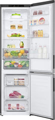 LG GBV22NCCEP Kühl-/Gefrierkombination – Smart Inverter Compressor, Total No Frost, Modern Flat Door Design, Matt Schwarz Metallic, Energieeffizienz A