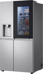 LG GSGV81PYLL Side by Side Kühlschrank, Klasse E, 635 L, Instaview, Kühlschrank mit Gefrierfach, Eis-, Crushed Ice- Wasserspender, Total NoFrost, Smart Inverter Kompressor, Wi-Fi