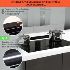 Klarstein Downdraft-Dunstabzugshaube, Versenkbare Abzugshaube, Leise Dunstabzugshauben mit Filter, Dunstabzugshaube 60cm, Umluft/Abluft Dunsthaube mit 10 Stufen, Dunstabzug 576 m³/h Luftstrom