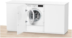 Bosch WIW28443 Serie 8 Einbauwaschmaschine Frontlader, 62 kWh pro 100 Waschzyklen, 1400 UpM, 8 kg, weiß, EcoSilence Drive, SpeedPerfect, VarioTrommel, ActiveWater Plus