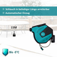 Durhand Gartenschlauchtrommel 15?m mit Multibrause & Frostschutz