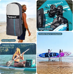 Premium-Stand-Up-Paddle-Board, Yoga-Board mit strapazierfähigem SUP-Zubehör und Tragetasche | Breiter Stand, Surf-Kontrolle, rutschfestes Deck, Leine, Paddel und Pumpe für Jugendliche und Erwachsene