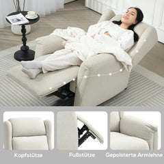 HOMCOM Fernsehsessel Liegesessel 160° verstellbar Taschenfederkern Beige