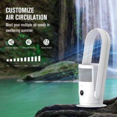 Rotorloser Ventilator mit Luftreiniger, Ultty Turmventilator Leise mit Fernbedienung, Touch, 8H Timer, HEPA-Filter 99,97%, 80cm 90° Oszillation Bladeless Fan für Schlafzimmer Heim, CR022 Weiß