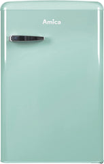 Amica KGC 15632 T Retro Kühl-/Gefrierkombination / Ice Blue (Türkis) / 144cm (H) x 55cm (B) x 62cm (T) / Retro-Design / Kühlschrank mit Gefrierfach
