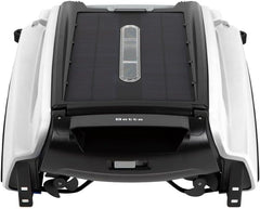 Solarbetriebener automatischer Roboter-Skimmer-Reiniger für Pools mit 30 Stunden kontinuierlicher Reinigungsleistung durch Akkubetrieb und überarbeiteten, salz- und chlortoleranten Twin-Motoren (weiß)