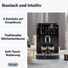 De'Longhi Magnifica Start ECAM222.20.B, Kaffeevollautomat mit Milchaufschäumdüse, für Cappuccino, mit Espresso-Direktwahltase und 2x Espresso Funktion, 13-stufiges Kegelmahlwerk, 1450 W, Schwarz