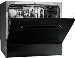 Klarstein ia 8 - Spülmaschine, Geschirrspüler, Freistehend, Teilintegriert, F, 55 cm breit, 8 Maßgedecke, 6 Programme, Aquastop, silber
