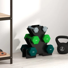 SPORTNOW Hantelset 6-teilig mit Hantelständer – 1 kg bis 5 kg